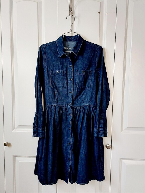 GAP Dresses & Skirts - 90s‎ Western Denim Dress Gap 4 Cottagecore Granny Teacher Prairie